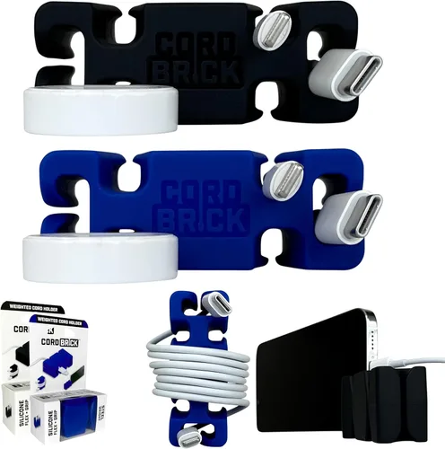 Vista 11 de CordBrick Rellenos para Calcetines para Adultos Gestión de Cables Soporte de Cable con Peso Envoltorio de Cable Soporte para Teléfono - Organizador