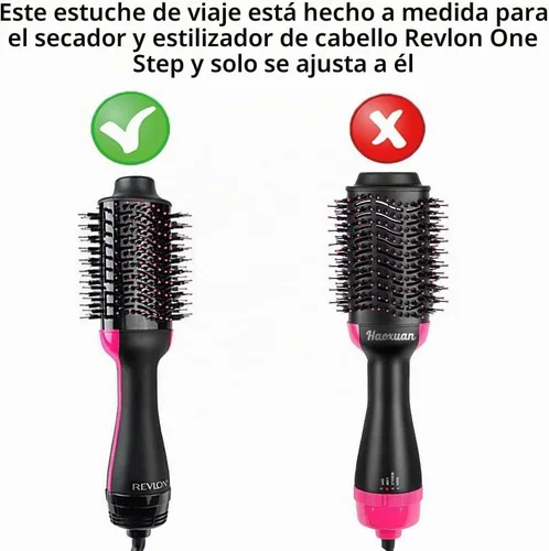 Vista 3 de Brappo Funda de viaje portátil dura compatible con Revlon One-Step Volumizer Original 1.0 Secador de pelo y cepillo de aire caliente. (Sólo funda)