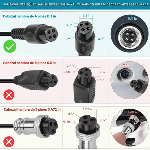 Vista 2 de Fancy Buying Cargador de scooter de 4 clavijas 63V 1.1A para Segway Ninebot S/S-MAX/Mini lite/Mini PRO, compatible con Ninebot de Segway Go Kart