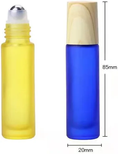 Vista 2 de 10 botellas de aceites esenciales de vidrio esmerilado, botellas de rodillo de masaje recargables de 0.3 onzas líquidas, botellas de perfume