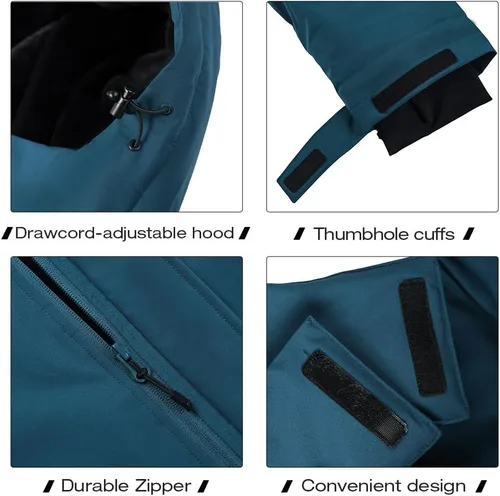 Vista 5 de CAMEL CROWN - Chaqueta de invierno para hombre, impermeable, chaqueta de esquí con forro polar cálido, resistente al viento, para nieve, lluvia
