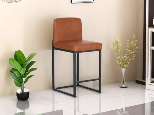 Vista 20 de Juego de 2 taburetes de bar de altura de mostrador de color blanco cremoso de 24 pulgadas, modernos taburetes de bar dorados con respaldo tapizado