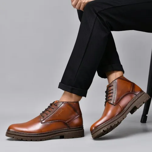 Vista 7 de Holy ark Casual Boots for Men Genuine Leather Oxford Dress Shoes