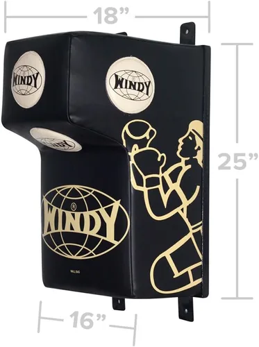 Vista 5 de Windy Saco de boxeo de montaje en pared para entrenamiento de artes marciales mixtas, color negro