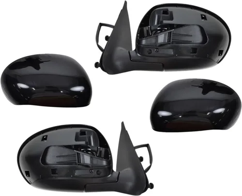 Vista 7 de TRQ Conjunto de 2 piezas de espejo lateral para conductor y pasajero, ajuste eléctrico, sin calefacción, sin memoria, color negro, compatible
