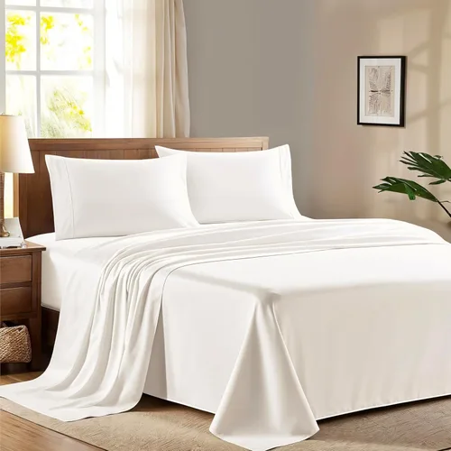 Vista 9 de Juego de sábanas 100% algodón egipcio para cama individual, sábanas de lujo de la serie 600 refinadas para cama de tamaño individual