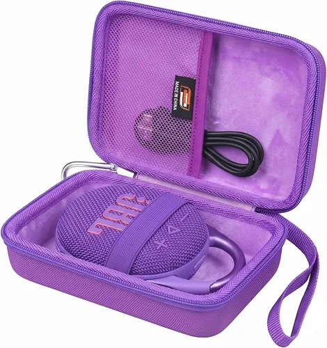 Vista 2 de Estuche rígido de EVA compatible con altavoz Bluetooth portátil JBL Clip 5