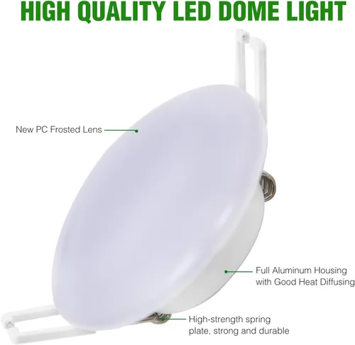 Vista 3 de Lámpara de techo empotrable LED de 12 voltios, luz de disco de 3 pulgadas, regulable 4 W 3500 K blanco cálido, luz interior de montaje empotrado