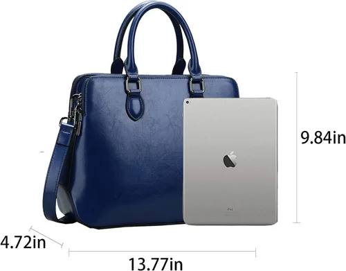 Vista 3 de Heshe Bolsos de cuero para mujer con asa superior bolso de hombro para mujer