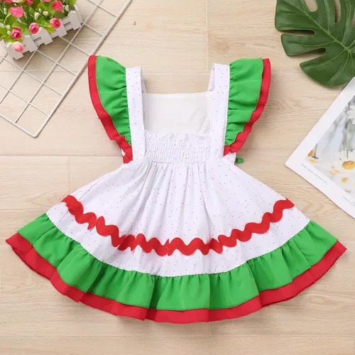 Vista 3 de ODIZLI Vestido de Navidad para niñas pequeñas, vestido tutú para fiesta de Navidad