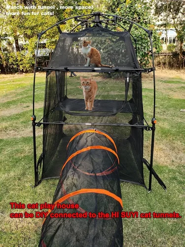 Vista 5 de Carcasas de campaña portátiles para mascotas y gatos para patio exterior