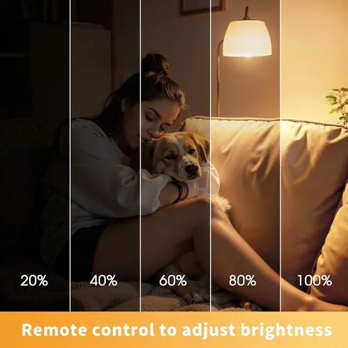 Vista 5 de L LOHAS LED Bombillas LED, Bombilla de Luz Ámbar para Ayuda del Sueño, A19 9W (Equivalente a 60 Vatios), Bloqueo de Luz Azul, Bombillas Regulables