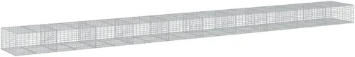 Vista 30 de vidaXL Cesta de gavión con tapa, 39.4 x 19.7 x 39.4 pulgadas, hierro galvanizado rectangular, resistente a la intemperie, montaje sin herramientas