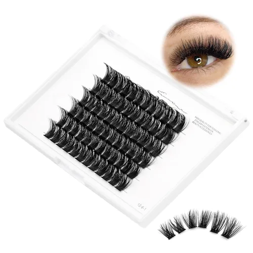 Vista 2 de Bodermincer Extensiones de pestañas en racimo Wispy Racimo Pestañas individuales de 0.315-0.787 in para elegir, extensiones de pestañas postizas