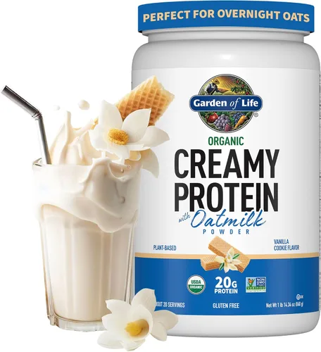 Vista 9 de Garden of Life Proteína vegetal cremosa + leche de avena en polvo + proteína vegana con sabor a chocolate, a base de plantas, prebióticos