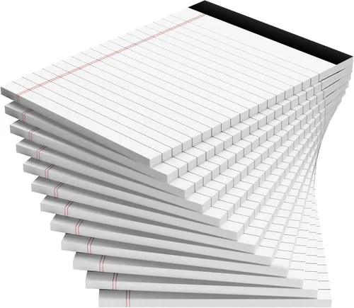 Vista 11 de Paquete de 8 blocs de notas de 4 x 6 pulgadas, mini bloc legal blanco, bloc de notas pequeñas, bloc de notas de papel rayado universitario, blocs