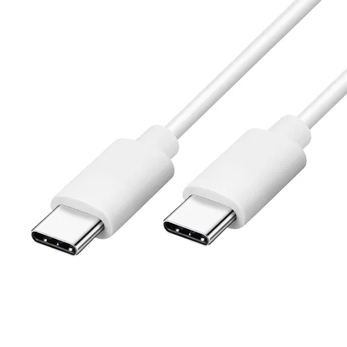 Vista 2 de Paquete de 5 cables cortos USB C a USB C de 12 pulgadas, color blanco