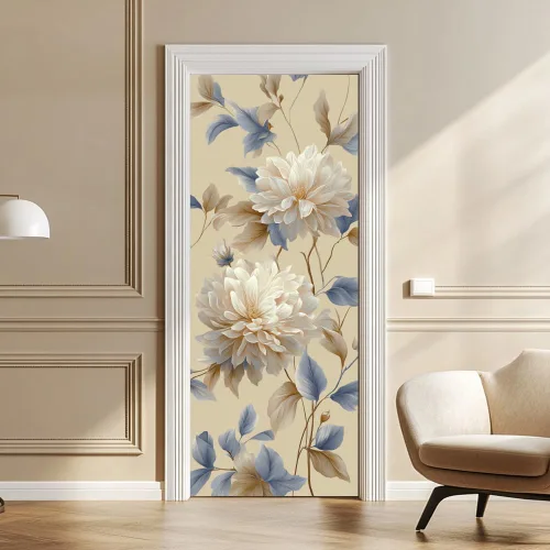Vista 9 de arricraft 2 piezas de pegatinas adhesivas para puerta, 31.5"x78.7" adhesivos de pared 3D con patrón de cascadas de cuevas, vinilo para puertas