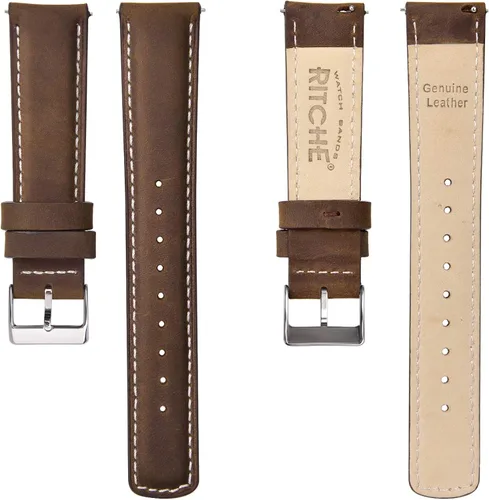 Vista 5 de Ritche - Correa de reloj de cuero de liberación rápida, 18, 19, 20, 21, 22, 23 y 24mm
