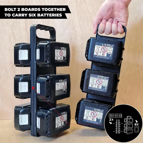Vista 3 de StealthMounts Soporte de batería compatible con baterías Makita LXT de 18 V con mango Fabricado en el Reino Unido