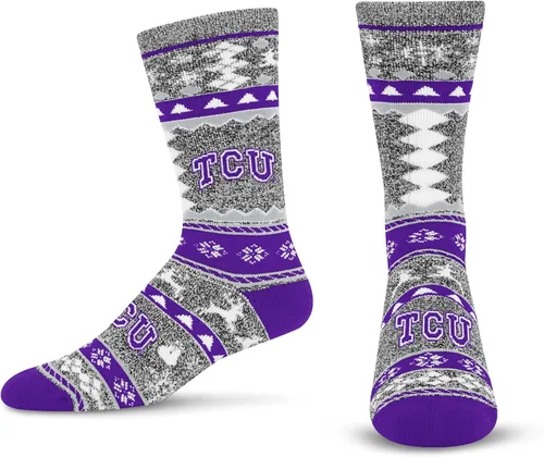 Vista 39 de For Bare Feet Ugly Holiday Sweater Crew Sock NCAA