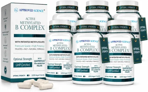 Vista 9 de Approved Science Complejo B metilado - Complejo completo de vitamina B bioactiva - Folato (5-MTHF), vitamina B12 metilada, P5P - Soporte