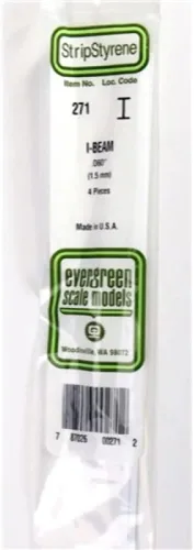 Vista 3 de Evergreen Modelos a escala I-Beam .060 4 EVG271 Suministros de construcción de plástico
