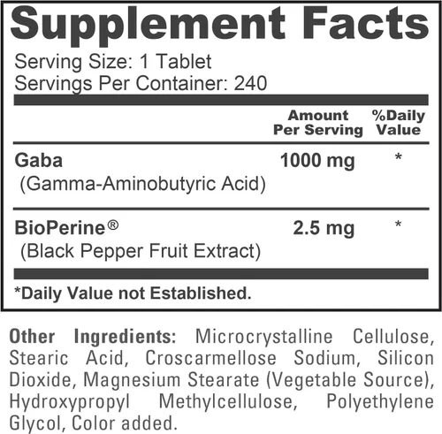 Vista 4 de NusaPure GABA, vegano, vegetariano, 1000 mg, 240 cápsulas - 240 porciones