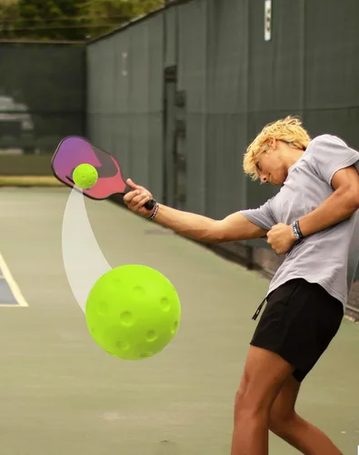 Vista 6 de Tarutaru Paquete de 12 bolas de pickleball de espuma, bolas de pickleball silenciosas para práctica en exteriores o interiores, juego de bolas Verde