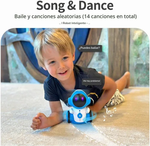 Vista 6 de GILOBABY Juguetes de Robot, Juguetes Inteligentes Recargables que Hablan para Niños, Robótica Inteligente con Sensor Táctil Controlado por Voz