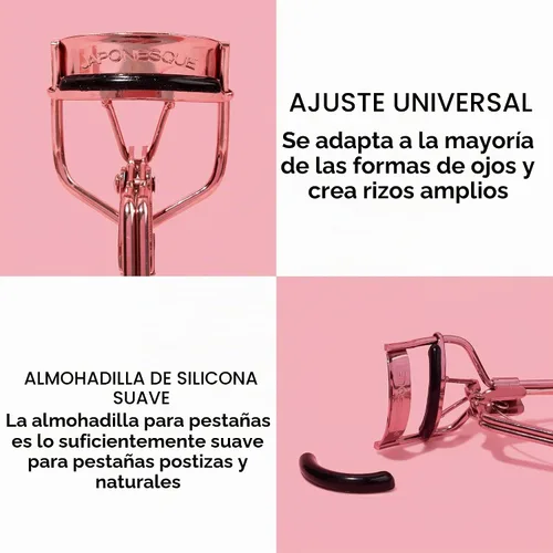 Vista 2 de JAPONESQUE - Rizador de pestañas de agarre cómodo para pestañas naturales y postizas, ajuste universal, rizo duradero