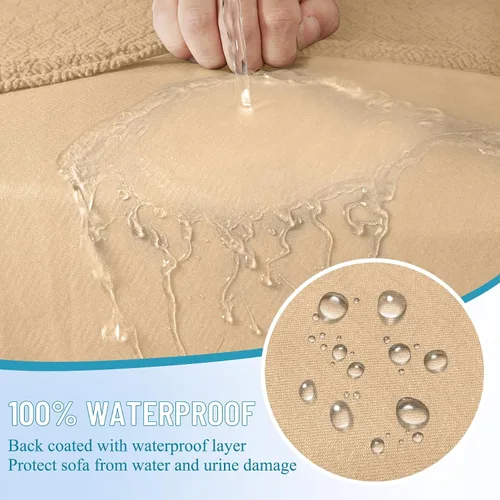 Vista 3 de HDCAXKJ - Fundas impermeables para cojín de sofá modular, fundas elásticas para cojín de sofá de esquina, fundas protectoras de muebles de jacquard