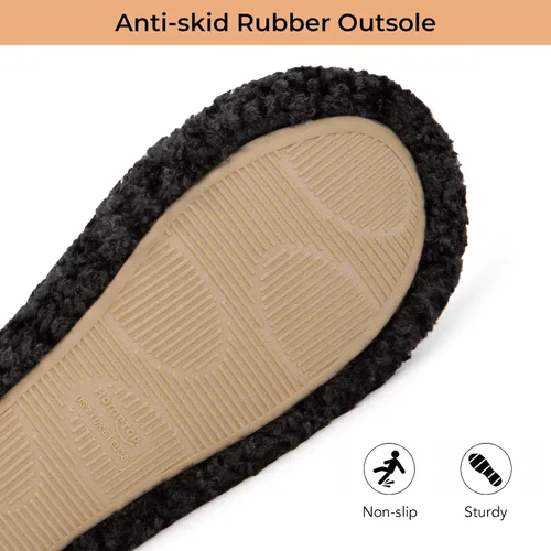Vista 6 de HomeTop Pantuflas tipo botín mullido para mujer, cálidas, para invierno, para interiores, con forro polar de peluche