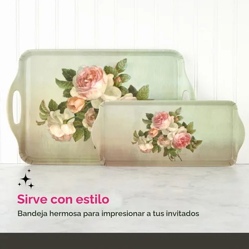 Vista 4 de Pimpernel Bandeja de sándwich de rosas antiguas