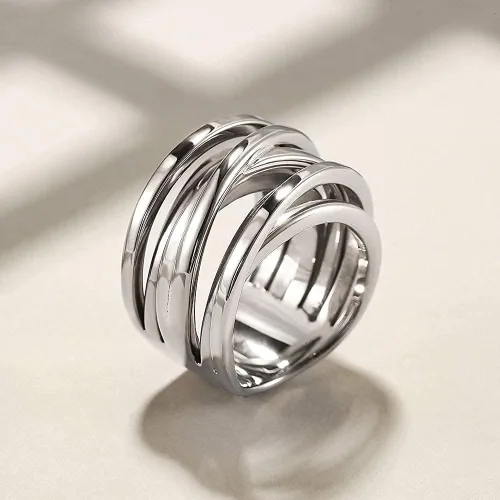 Vista 2 de CIUNOFOR Anillo de cruz de 0.539 in para mujer, anillo de compromiso chapado en oro rosa, plata, oro, grabado personalizado