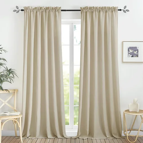 Vista 35 de RYB HOME Cortinas traslúcidas grises – Cortinas semitransparentes mezcladas de lino para privacidad, cortinas de ventana, reducción de luz para sala