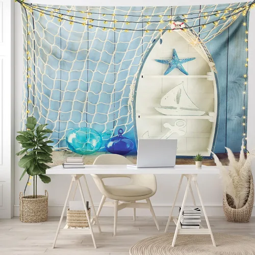Vista 65 de Ambesonne Tapiz Trippy, vista panorámica de la cascada con bosques de ensueño y mandala oriental psicodélico, decoración de tela para colgar