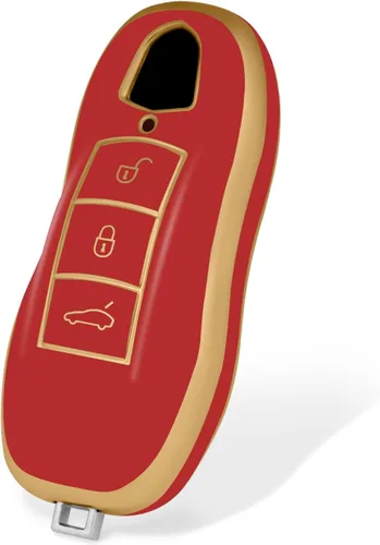 Vista 21 de Funda protectora para llavero inteligente compatible con Porsche Boxster Turbo Cayenne Panamera Macan Cayman 911, llave inteligente sin llave (negro)