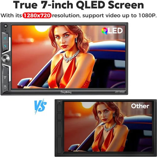 Vista 10 de SJoyBring Estéreo QLED de doble DIN para automóvil de 7 pulgadas, inalámbrico Apple CarPlay y Android Auto, 240 W 4.2 CHN, SWC, Bluetooth, radio