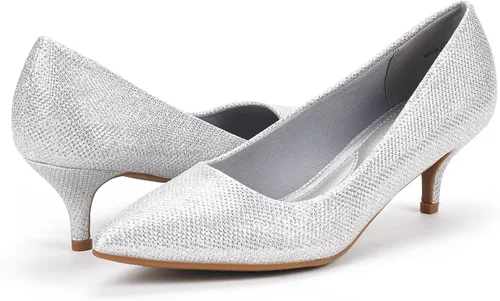 Vista 4 de DREAM PAIRS - Zapatos de tacón bajo para mujer tipo D'Orsay con puntera puntiaguda, a la moda