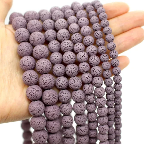 Vista 19 de Oameusa Cuentas redondas sueltas de ágata de piedra volcánica de lava azul de 0.236 in para hacer joyas, 1 hebra de 15 pulgadas, 1 hebra por