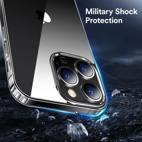 Vista 6 de Funda transparente compatible con iPhone 13 Pro Max 2021 - Funda protectora transparente sin amarillamiento a prueba de golpes, delgada