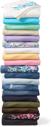 Vista 6 de Woman Within Jeans elásticos de pierna recta de 5 bolsillos Banana