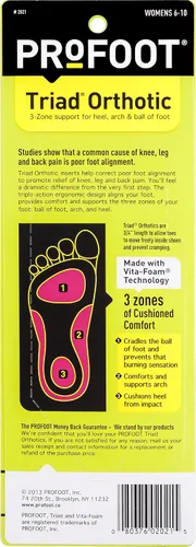Vista 2 de ProFoot Triad Orthotic Mujer 6-10 Un Par