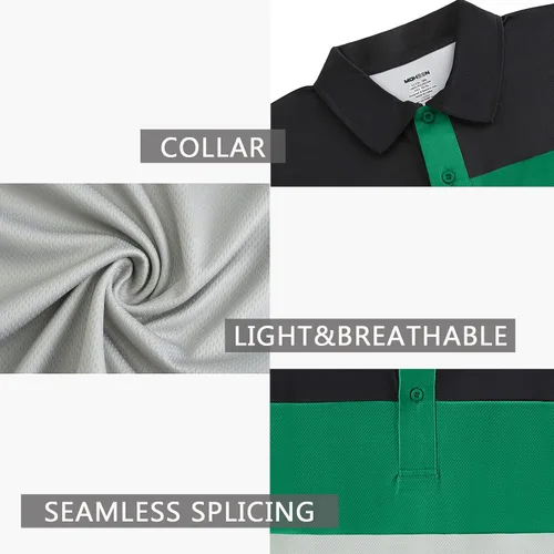Vista 5 de Polo de golf para hombre grande y alto, ajuste seco, manga corta, impresión, rendimiento que absorbe la humedad, deportivo, casual, polo M-7XL
