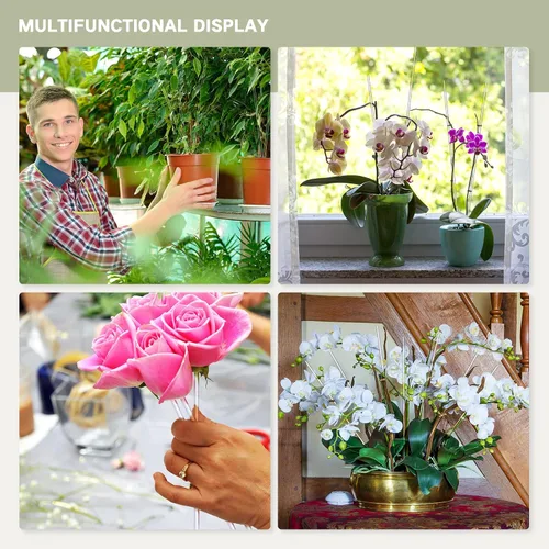 Vista 5 de Chunful 30 estacas acrílicas de 15.6 pulgadas para plantas de jardín, estacas de orquídeas transparentes para soporte en maceta, tomates, flores
