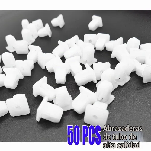 Vista 5 de 50 piezas de clips de retención de parachoques de coche, remaches de plástico cuadrados blancos para forro de guardabarros, clips de parachoques