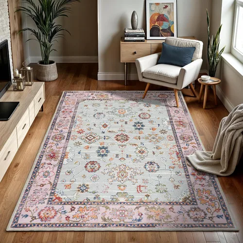 Vista 19 de GLN Rugs Traditional Collection - Alfombra de felpilla lavable a máquina, tradicional lavable, antideslizante, alfombra de felpilla de pelo corto