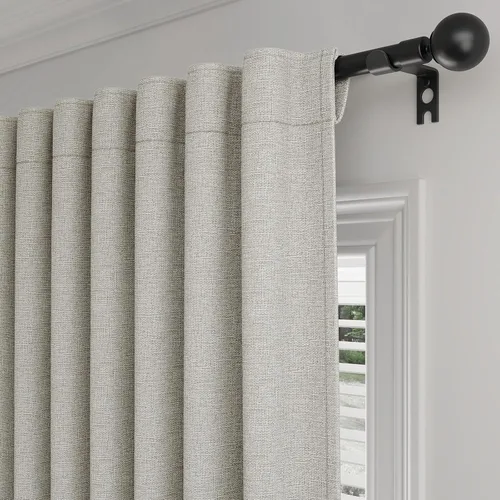 Vista 11 de Rinwoc - Cortinas 100% opacas para dormitorio, cortinas con aislamiento térmico de 1.6 m de longitud, 2 paneles, lino texturizado de estilo granja