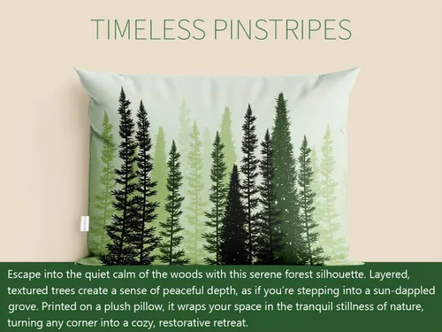 Vista 2 de Healbrighting Fundas de almohada verde bosque, bosque, bosques, árboles de coníferas, decoración del hogar, 12 x 16 pulgadas, patrón de un lado